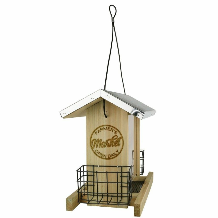 Backyard Birds & Wildlife * | Nature'S Way Rustic Weathered Hopper Feeder Wwgf2-Deco Wild Bird Feeders