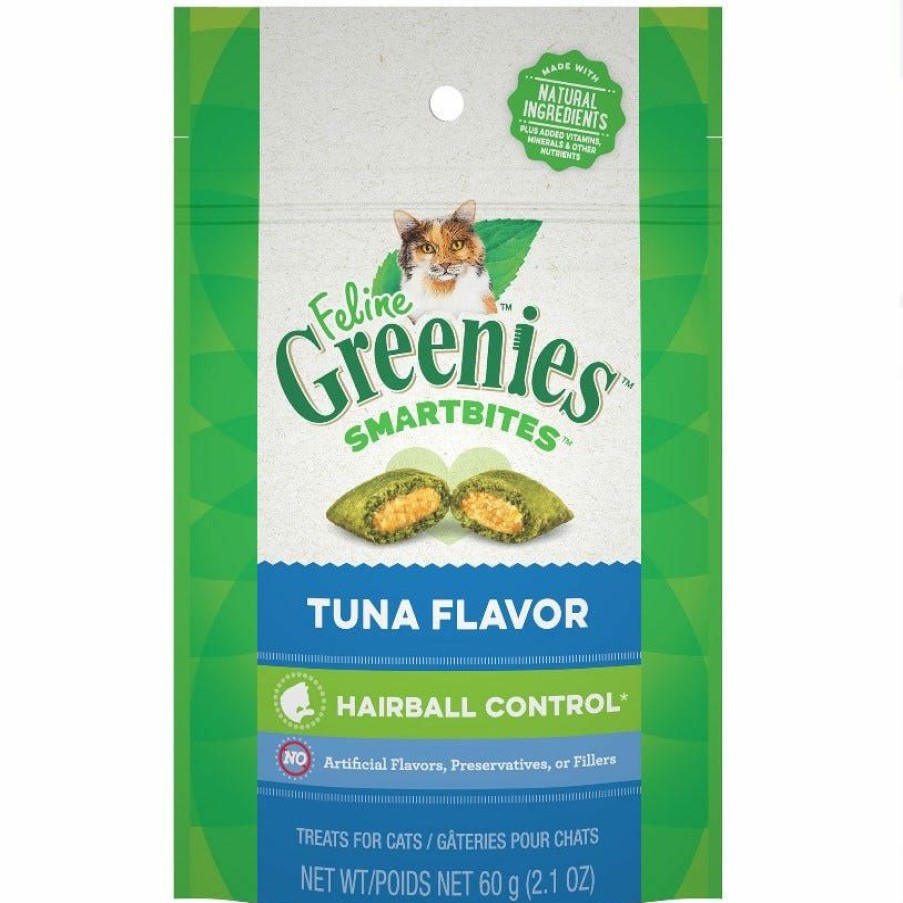 Cats * | Feline Greenies Smartbites Hairball Control Tuna Flavor Cat Treats, 2.1 Oz. Pouch