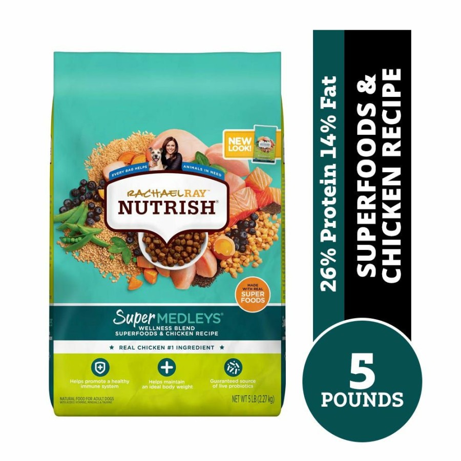 Dogs * | Rachael Ray Nutrish Supermedleys Wellness Blend Superfoods & Chicken Recipe Premium Dry Dog Food, 5 Lb. Bag