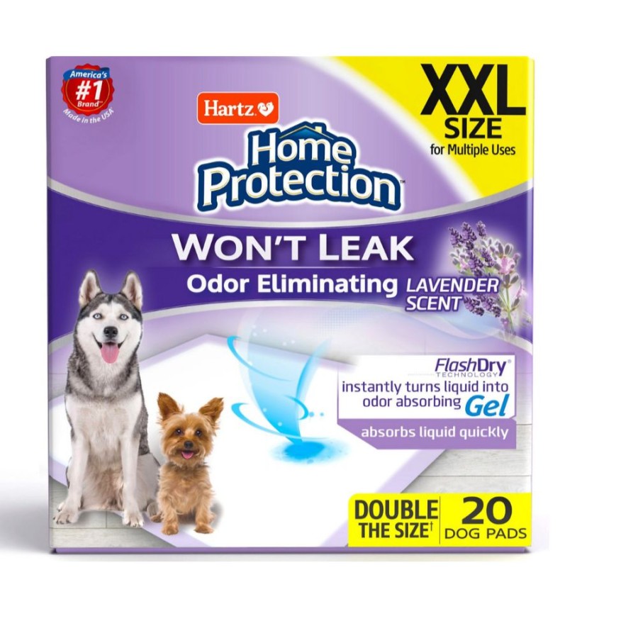 Dogs * | Hartz Home Protection Odor Eliminating Lavender Dog Pads Xxl, 20 Count Dog Training & Behavior