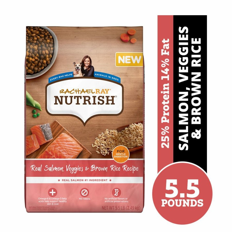 Dogs * | Rachael Ray Nutrish Real Salmon, Veggies & Brown Rice Recipe, Premium Dry Dog Food, 5.5 Lb. Bag