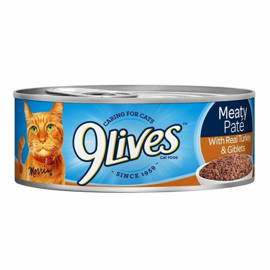 Cats * | 9 Lives 9Lives Meaty Pate With Real Turkey And Giblets Canned Cat Food, 5.5 Oz. Can Wet Cat Food