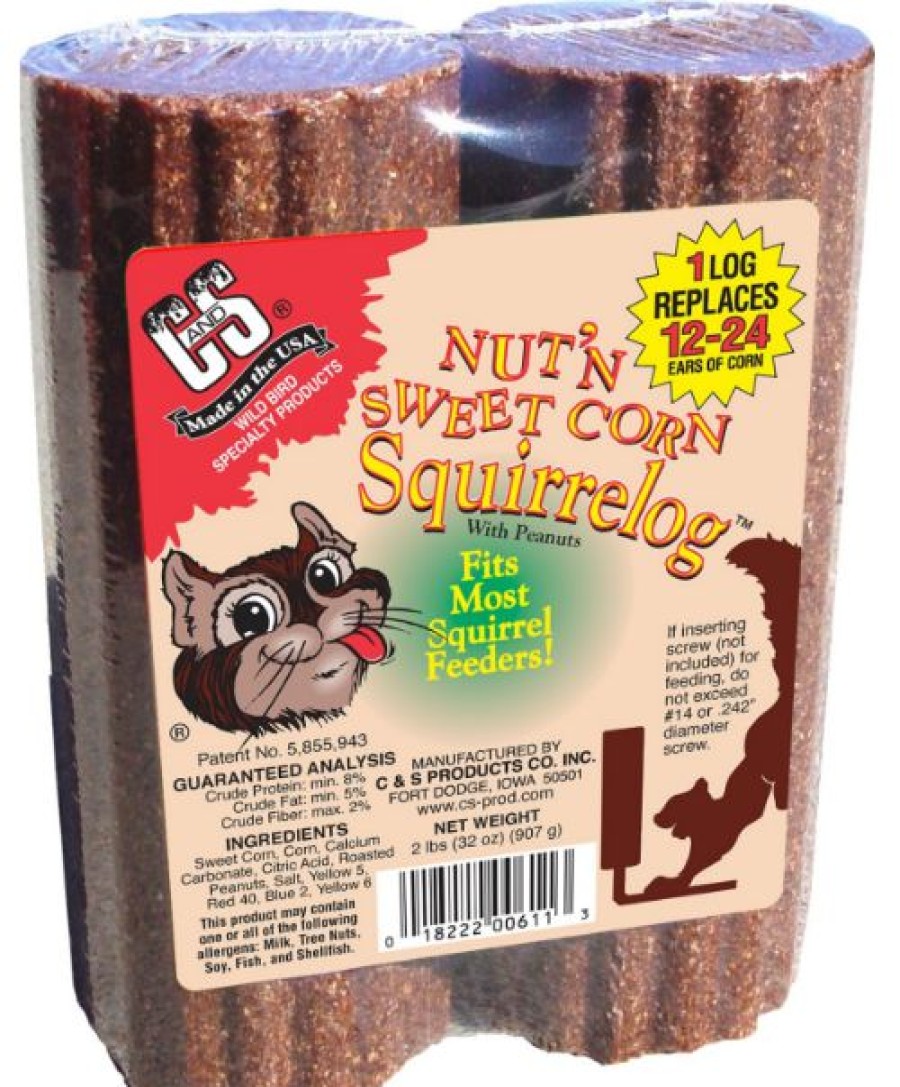 Backyard Birds & Wildlife * | C&S Products C And S Nut'N Sweet Corn Squirrelog Refill Squirrel Food 32 Oz. Cs611 Squirrel Feed