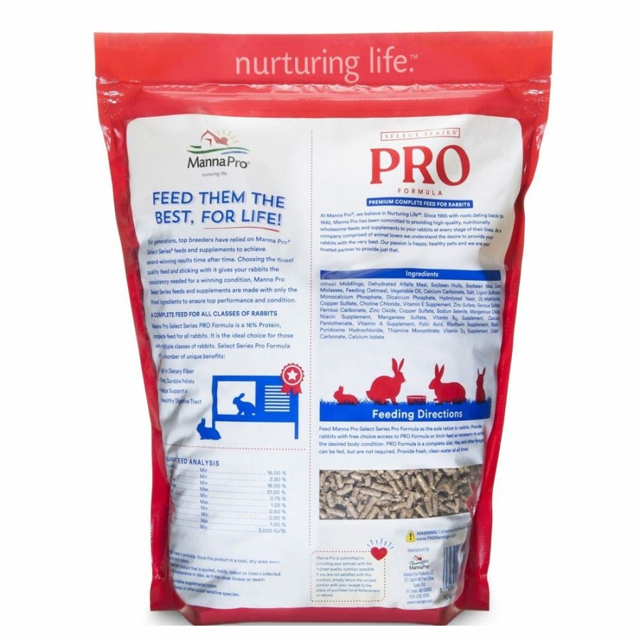 Livestock & Fencing * | Manna Pro Select Series Pro Formula Rabbit Feed, 5 Lb. Bag 1030019