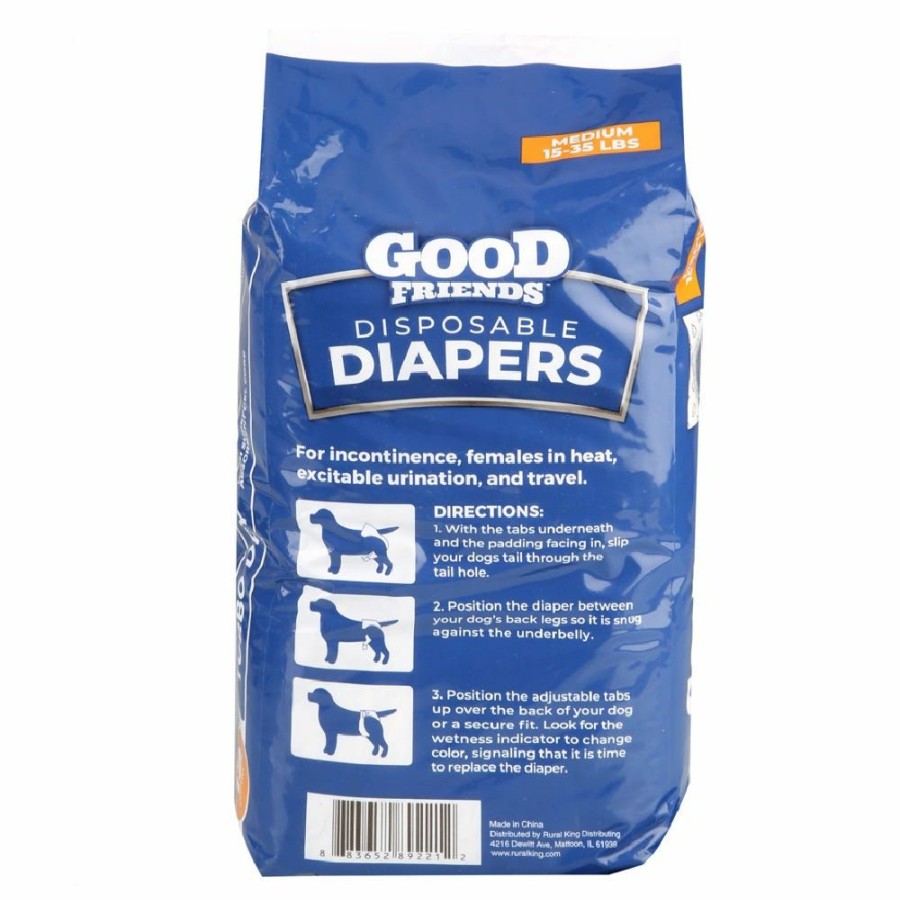 Dogs * | Good Friends Disposable Diapers For For Dogs Medium, 12 Counrt 89-221-0204 Dog Training & Behavior