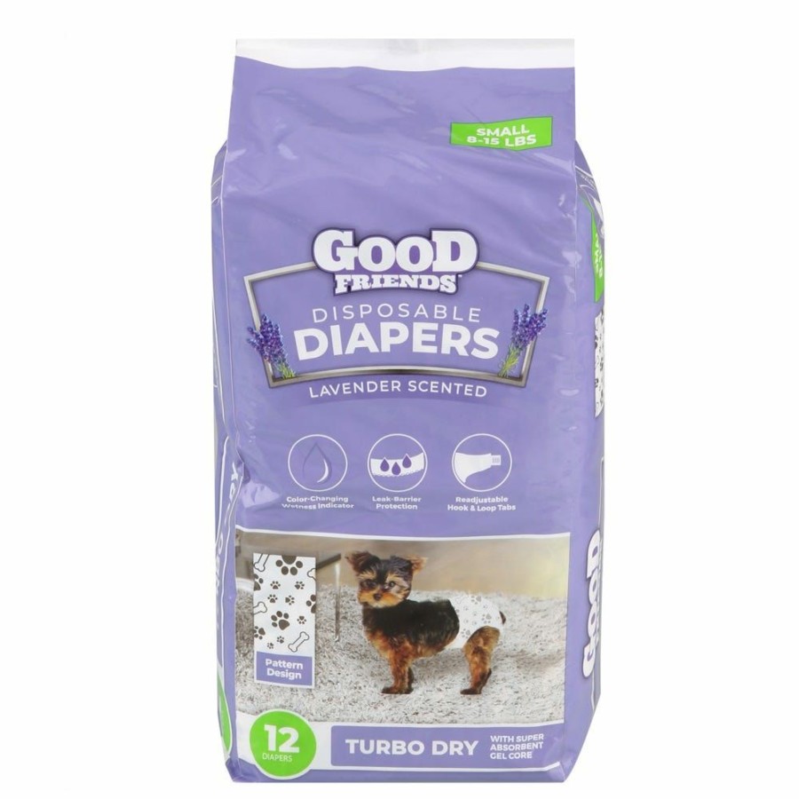 Dogs * | Good Friends Lavender Scented Disposable Diapers For Puppies Small, 12 Count 89-225-0204 Dog Training & Behavior