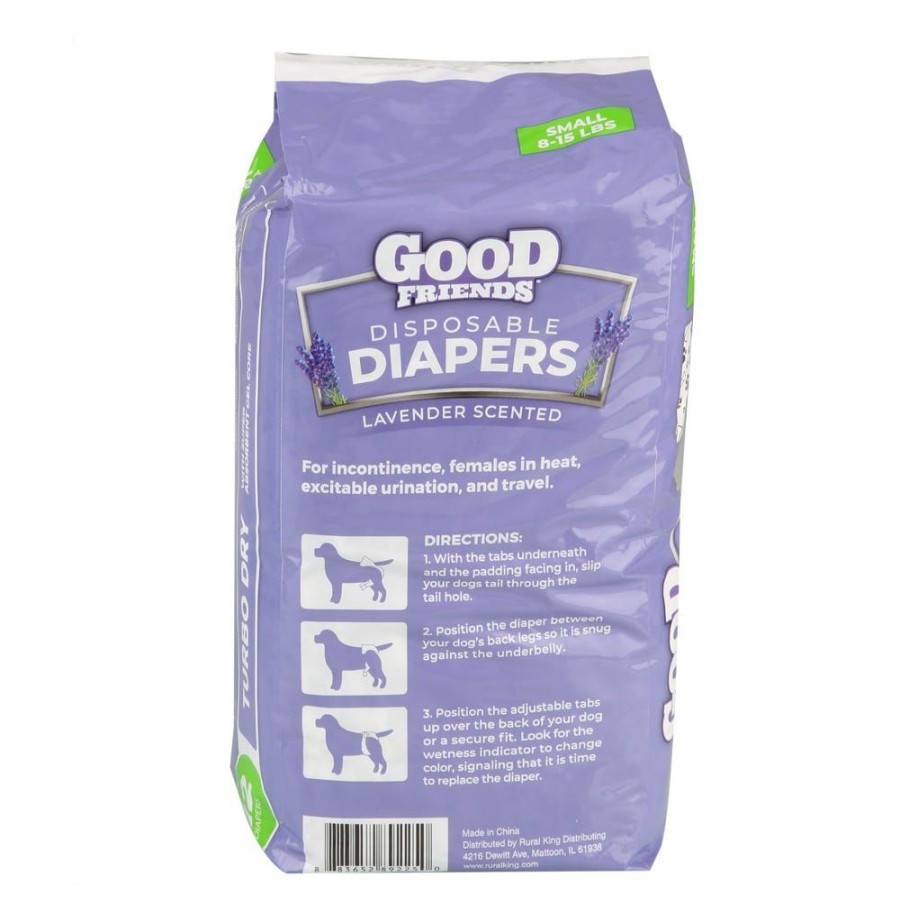 Dogs * | Good Friends Lavender Scented Disposable Diapers For Puppies Small, 12 Count 89-225-0204 Dog Training & Behavior