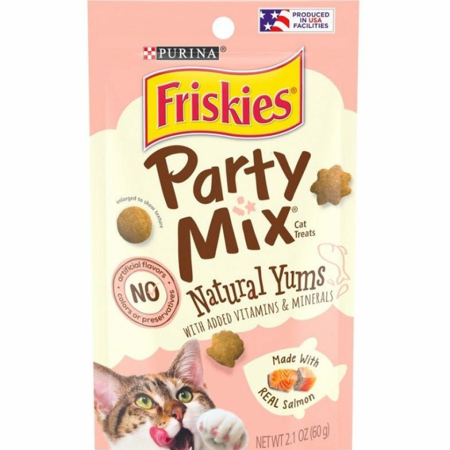 Cats * | Purina Friskies Party Mix Naturals With Real Salmon Cat Treats, 2.1 Oz. Pouch Cat Litter