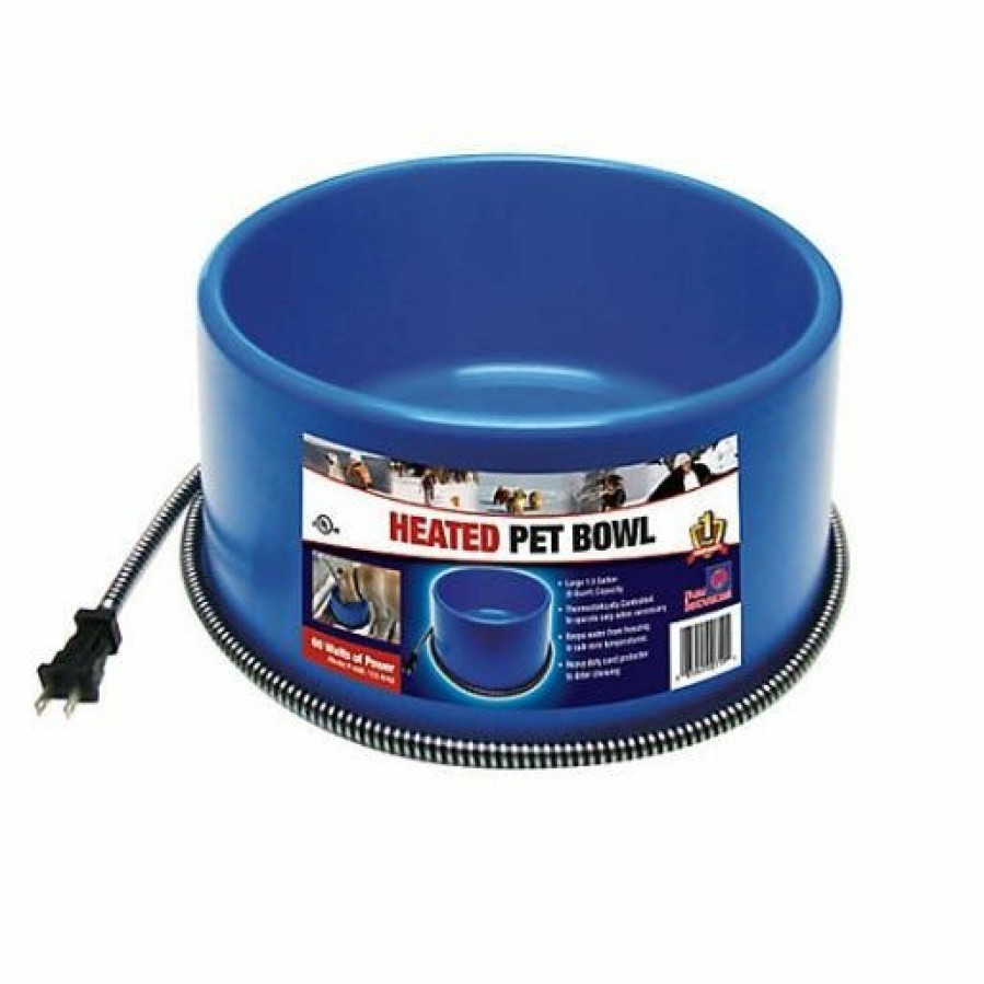 Cats * | Farm Innovators 1.5 Gallon Heated Round Pet Bowl, Blue P-60B Cat Bowls & Feeders