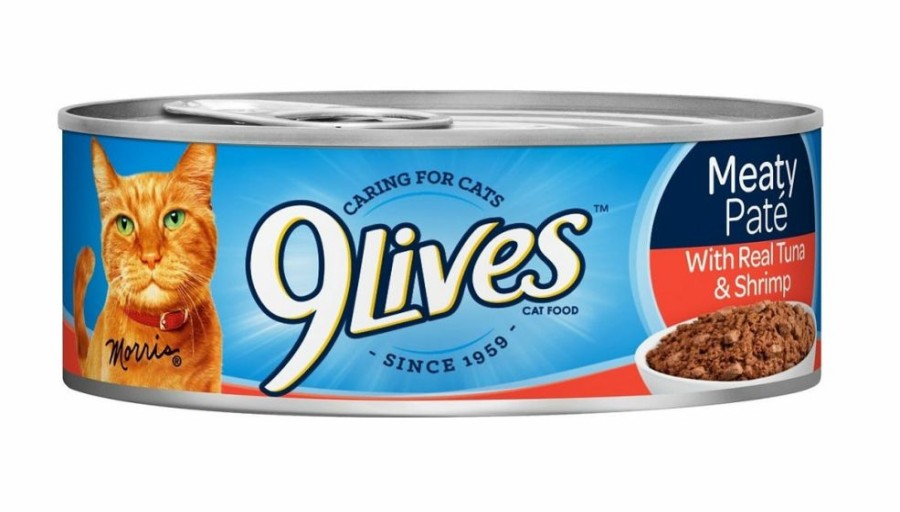 Cats * | 9 Lives 9Lives Meaty Pate With Real Tuna & Shrimp Canned Cat Food, 5.5 Oz. Can Wet Cat Food