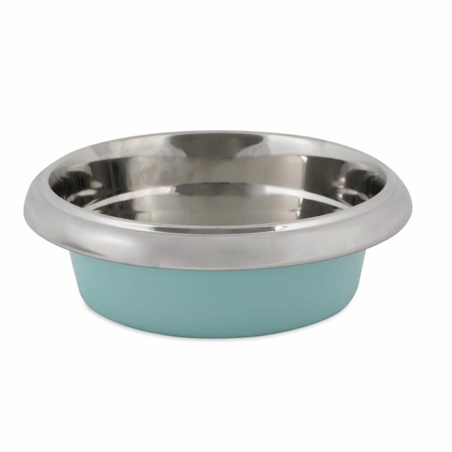 Cats * | Petmate Easy Grip Stainless Steel Pet Bowl, 8 Cup Capacity 34149 Cat Bowls & Feeders