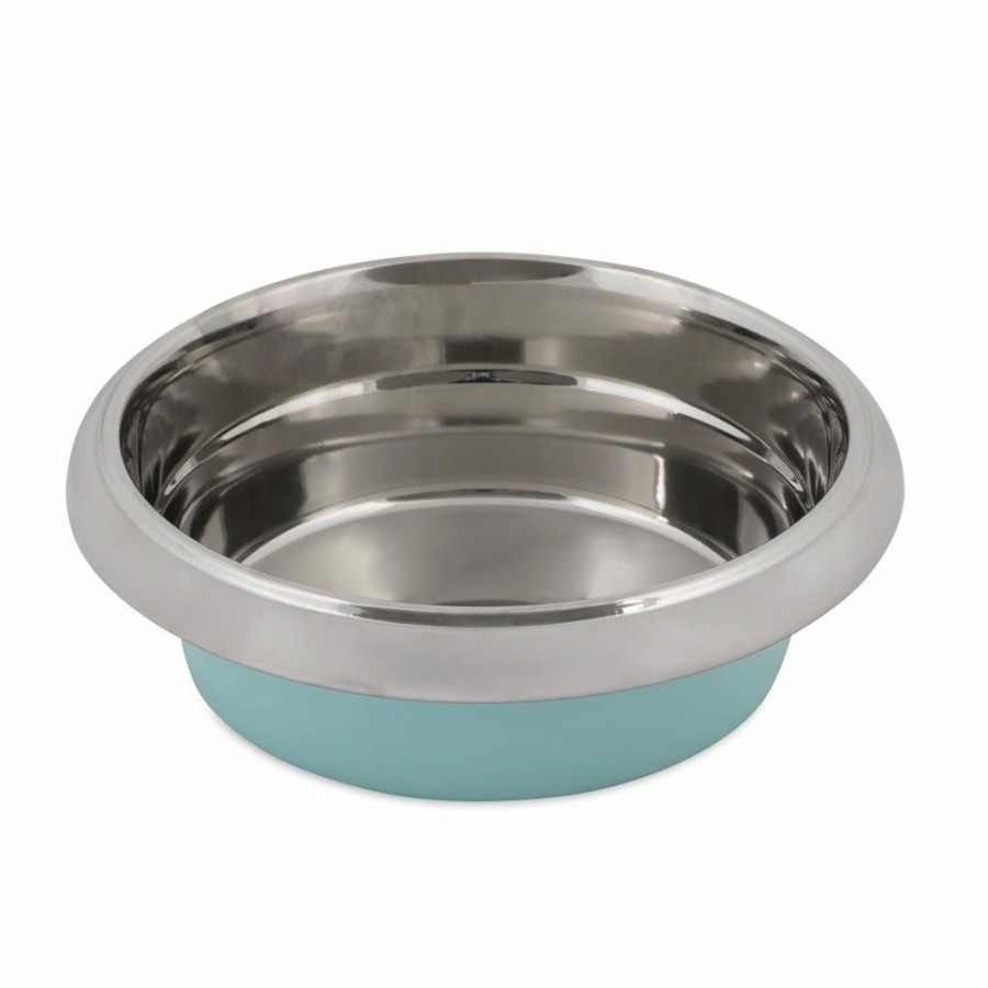 Cats * | Petmate Easy Grip Stainless Steel Pet Bowl, 8 Cup Capacity 34149 Cat Bowls & Feeders