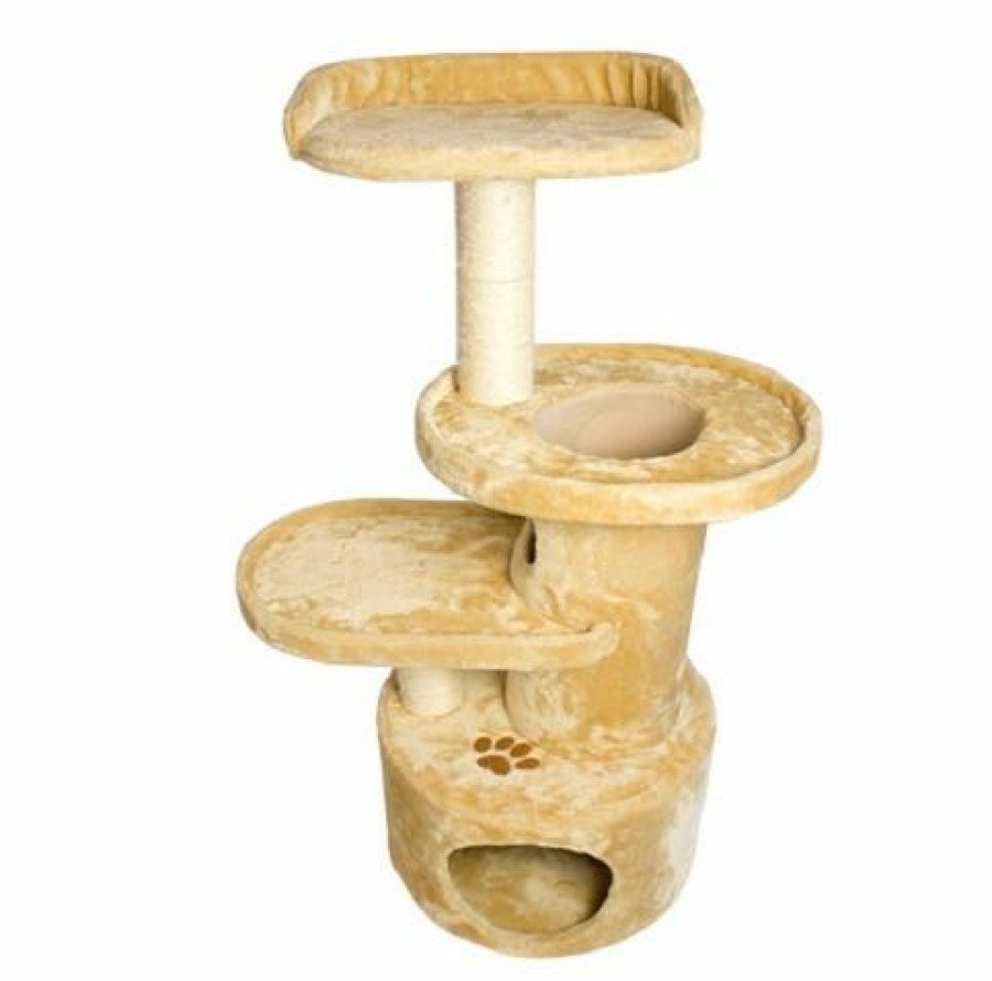 Dogs * | Iconic Pet Dual Post Cat Tree Condo Tower, Beige 51519 Dog Houses & Kennels