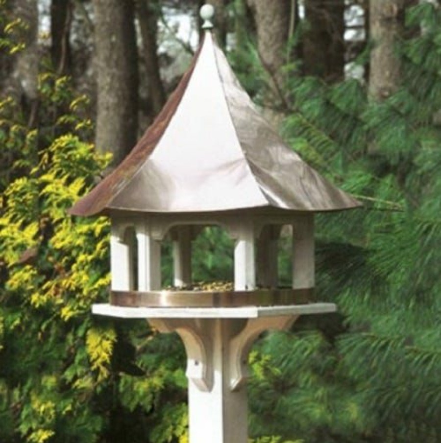 Backyard Birds & Wildlife * | Good Directions Carousel Bird Feeder Polished Copper Roof 42506 Wild Bird Feeders