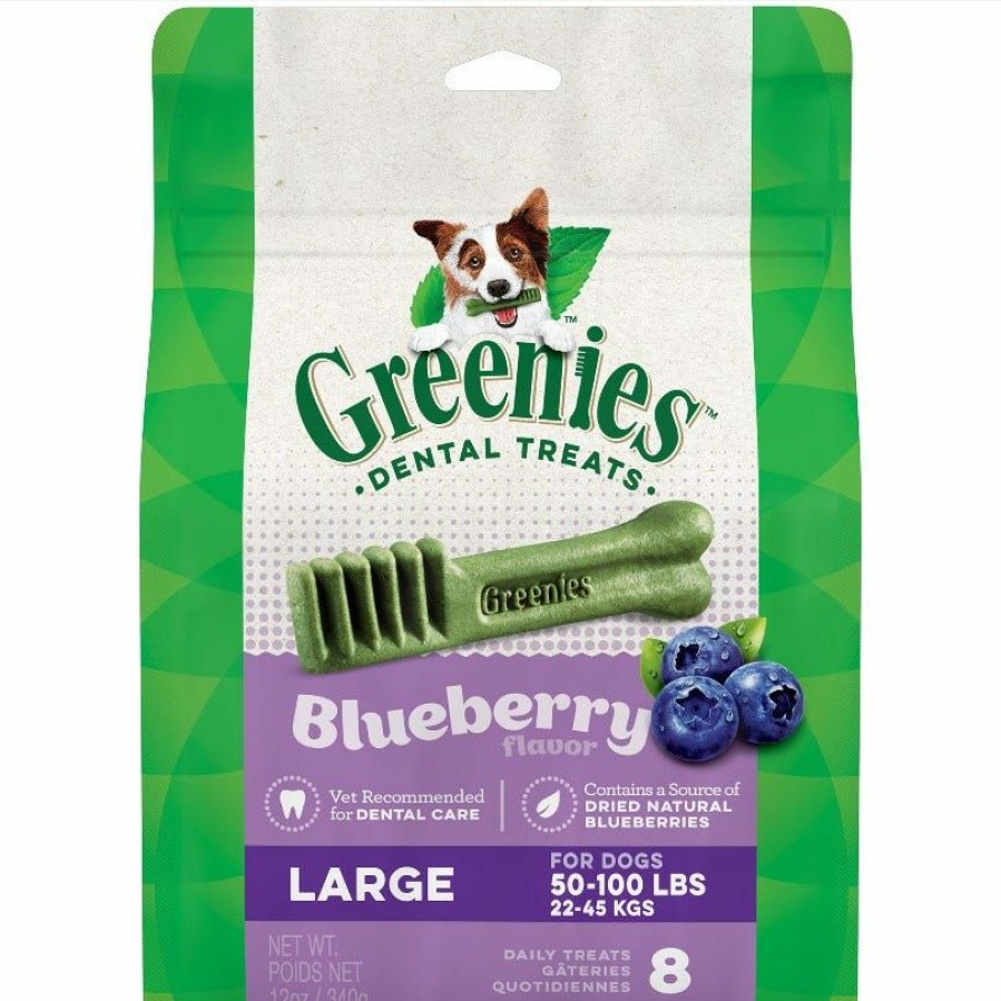 Dogs * | Greenies Blueberry Large Dental Dog Treats, 12 Oz. Pouch Dental Care