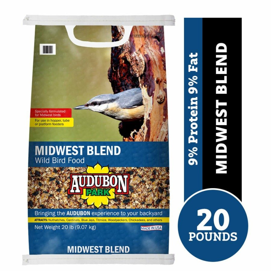 Backyard Birds & Wildlife * | Audubon Park Midwest Blend Wild Bird Food, 20 Lb. Bag Bird Seed & Food