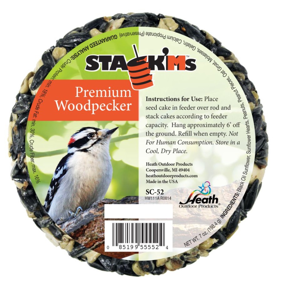 Backyard Birds & Wildlife * | Heath Outdoors Woodpecker Stack Ft M Ft S Suet Sc 52 Bird Seed & Food