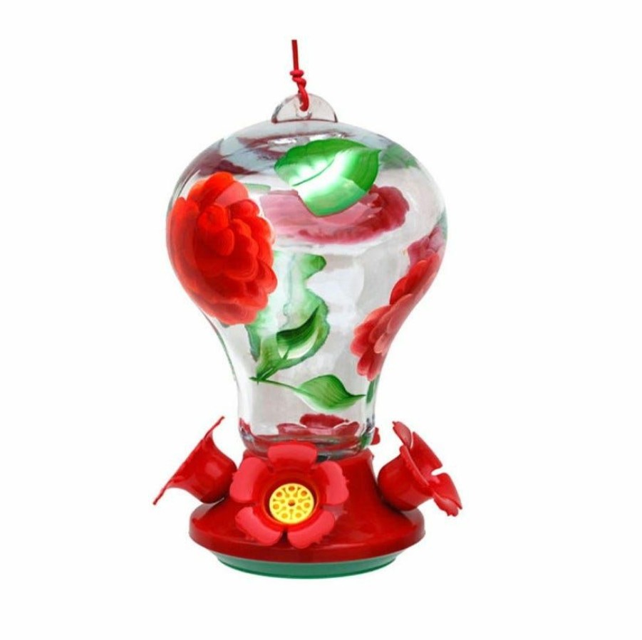 Backyard Birds & Wildlife * | Bird'S Cafe Hand Painted Glass Balloon Hummingbird Feeder Hb-0365J