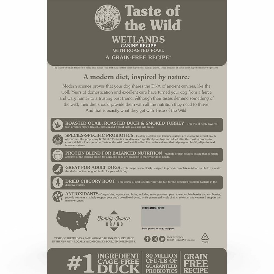 Dogs * | Taste Of The Wild Wetlands Canine Recipe With Roasted Fowl, 28 Lb. Bag 1573 Dry Dog Food