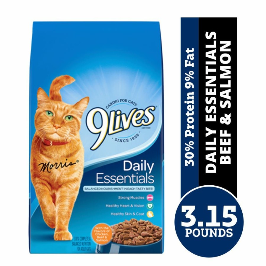 Cats * | 9 Lives 9Lives Daily Essentials Beef & Salmon Adult Dry Cat Food, 3.15 Lb. Bag