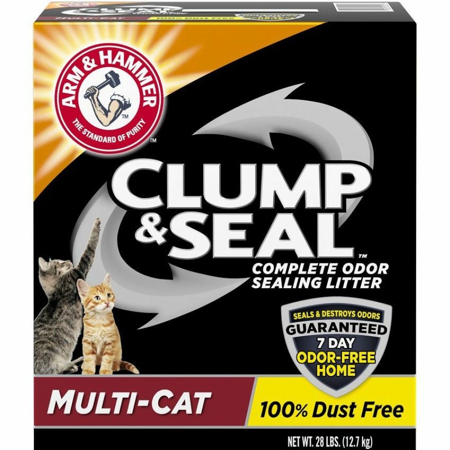 Cats * | Arm & Hammer Clump & Seal Multi-Cat Litter 28 Lbs