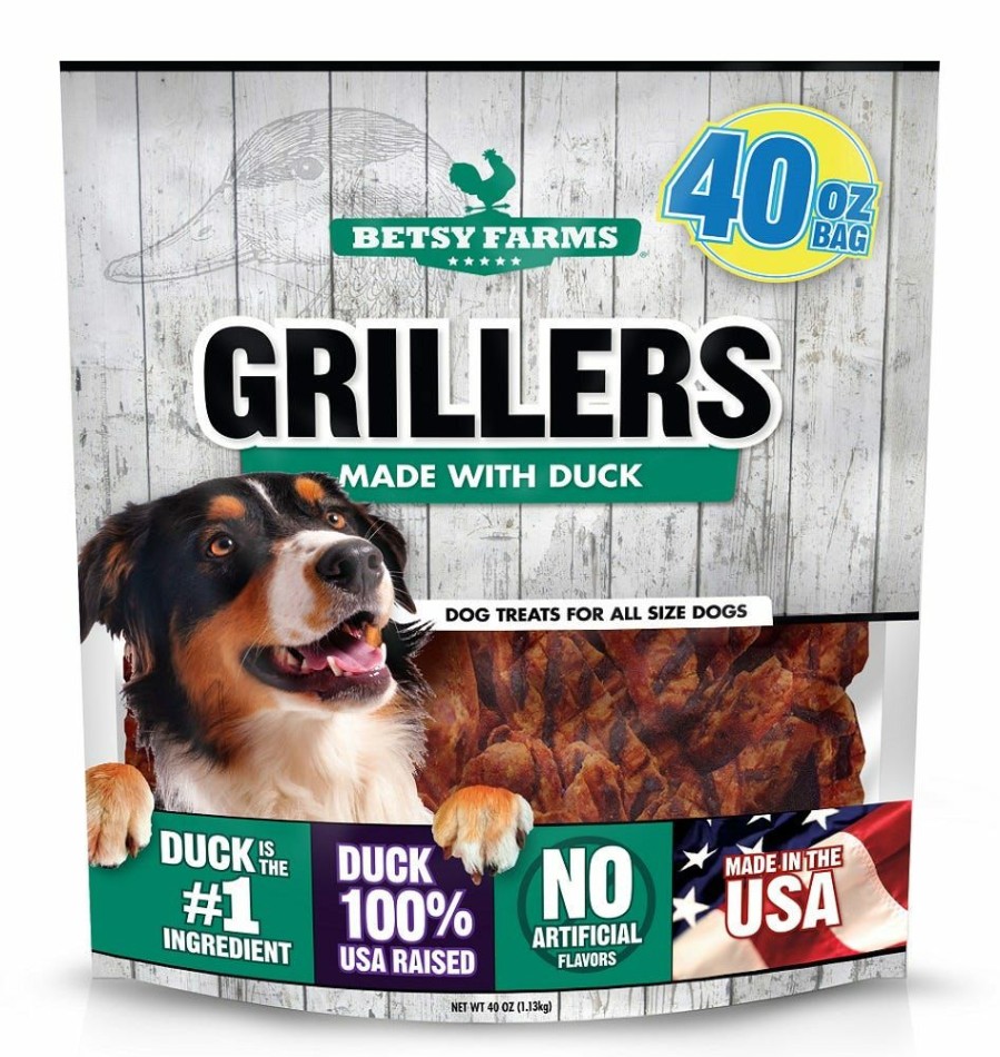 Dogs * | Betsy Farms Grillers Made With Duck 40 Oz. Dog Treats