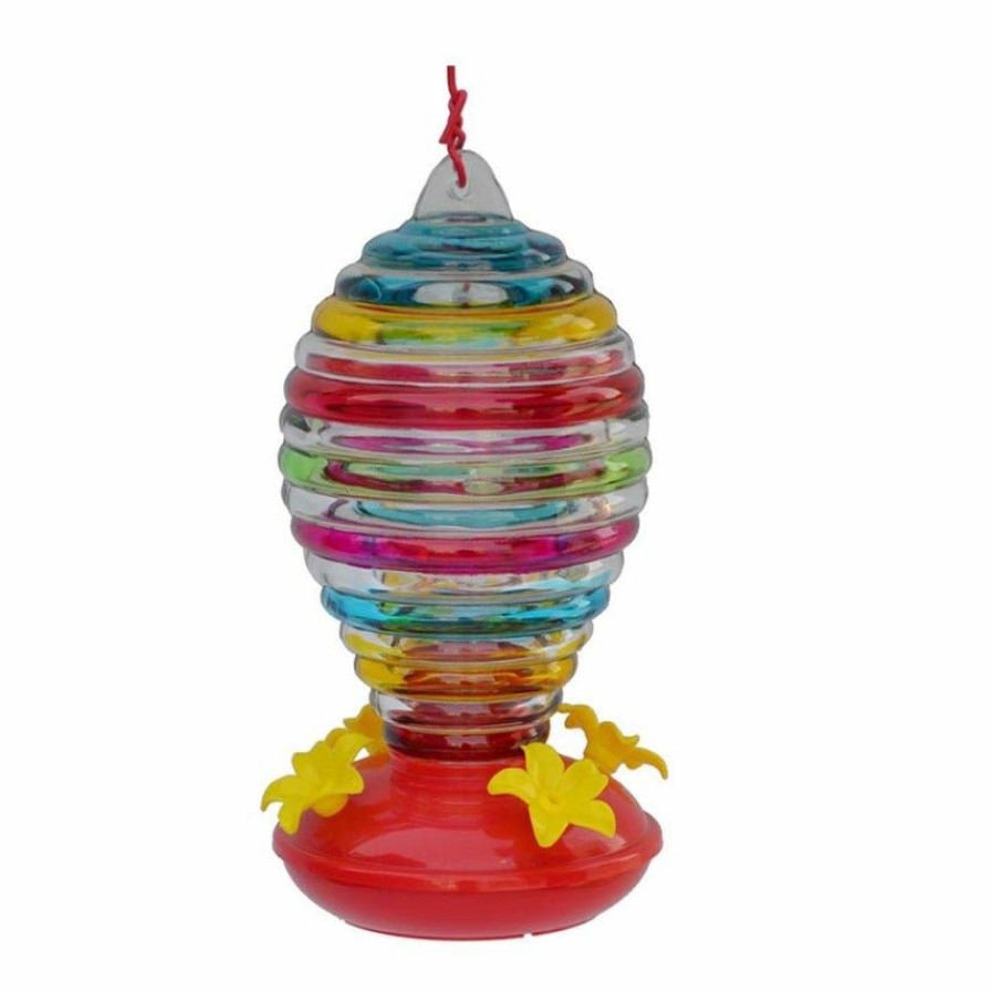 Backyard Birds & Wildlife * | Bird'S Cafe Hand Painted Swirl Glass Hummingbird Feeder Hb-0460G