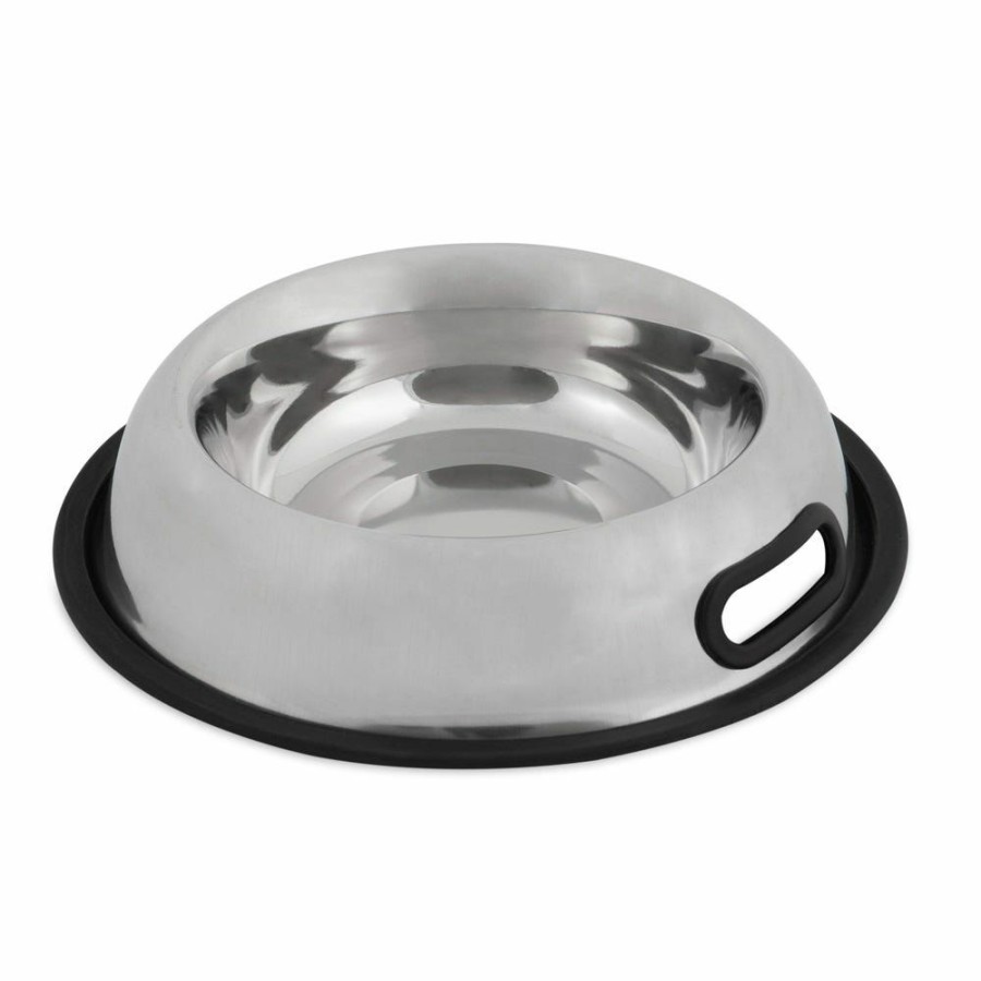 Cats * | Petmate Double Grip Stainless Steel Bowls, 4 Cup Capacity 34158 Cat Bowls & Feeders