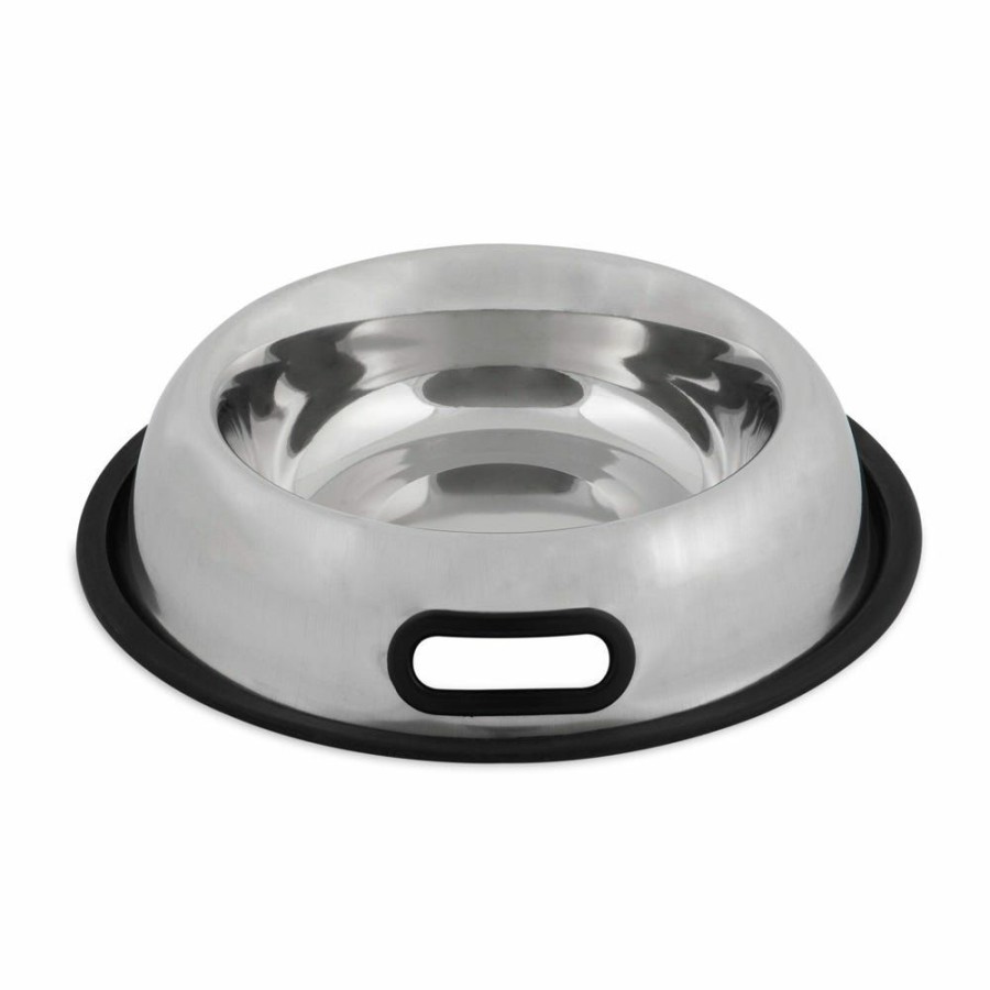 Cats * | Petmate Double Grip Stainless Steel Bowls, 4 Cup Capacity 34158 Cat Bowls & Feeders