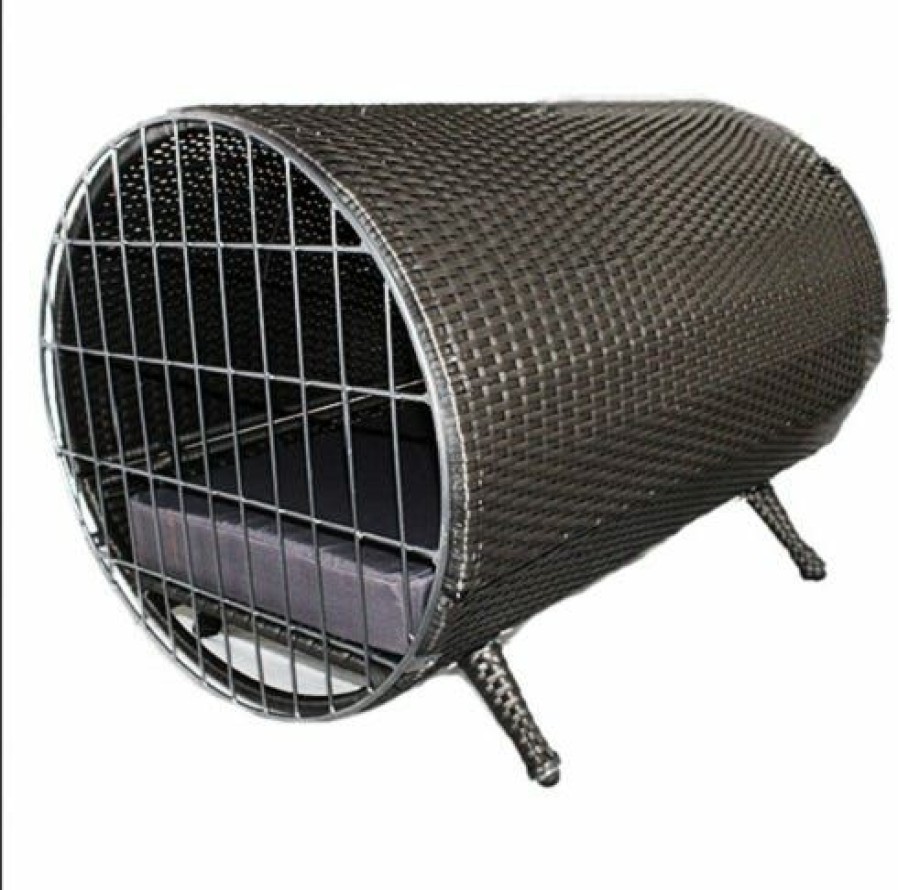 Dogs * | Iconic Pet Rattan Cylinder Pet Cage 52513 Dog Houses & Kennels