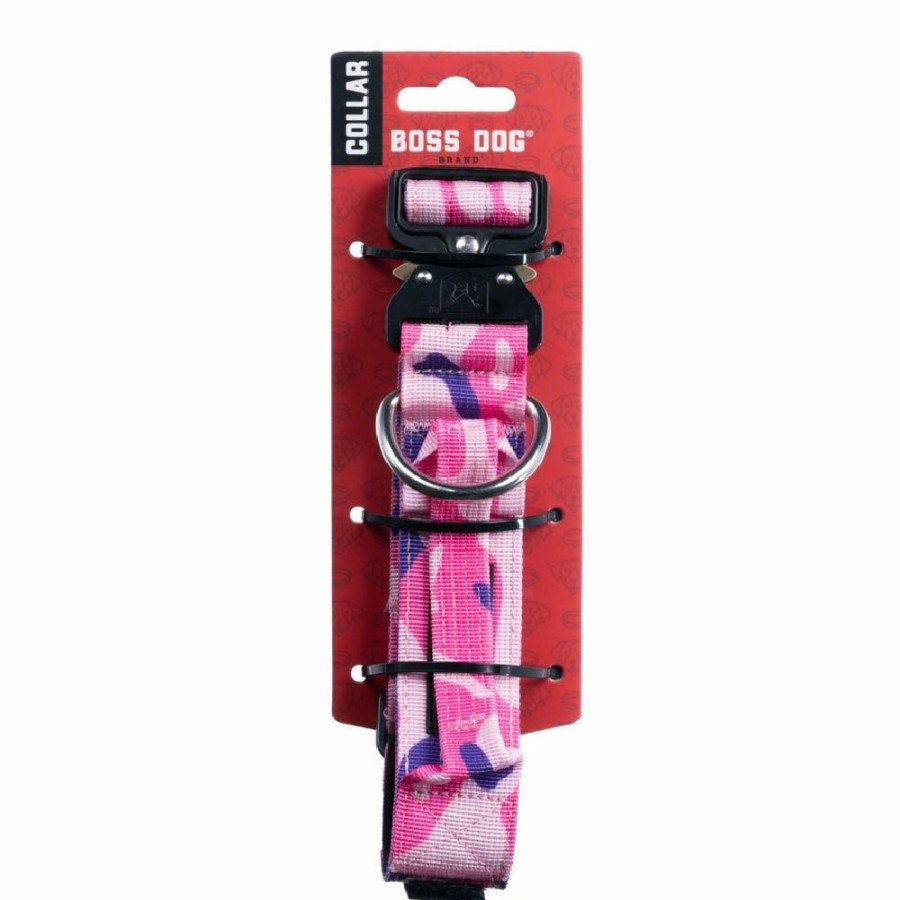 Dogs * | Boss Dog Brand Boss Dog Brand 15 18 Adjustable Pink Camo Dog Collar, Size Medium 60095 Dog Collars & Leashes