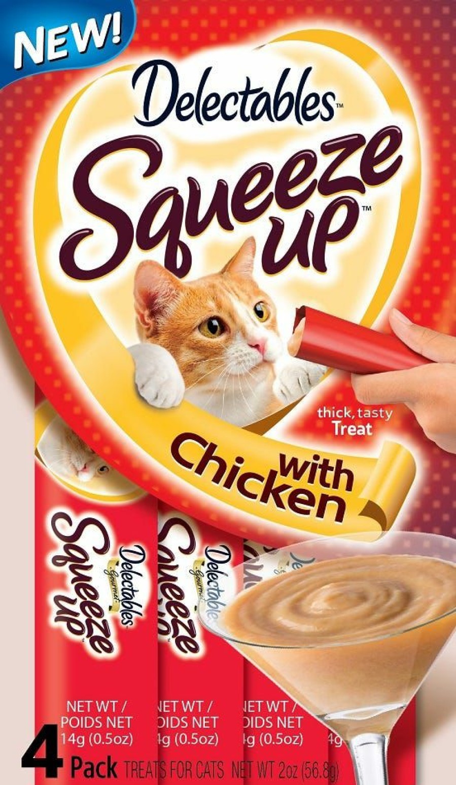 Cats * | Hartz Delectable Squeeze Up Treat, Chicken Flavor 4 Pack Cat Treats