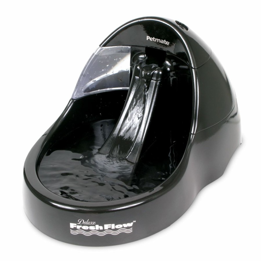 Cats * | Petmate Deluxe Fresh Flow 108 Oz., Black 24870 Cat Bowls & Feeders