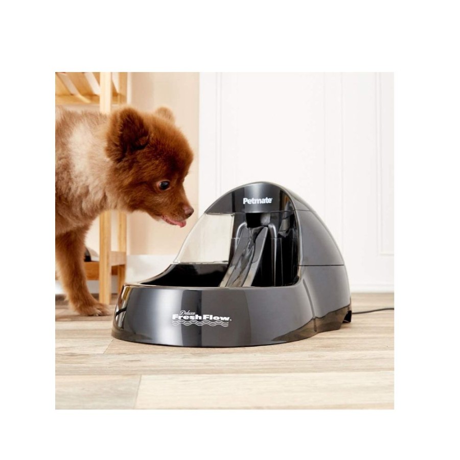 Cats * | Petmate Deluxe Fresh Flow 108 Oz., Black 24870 Cat Bowls & Feeders