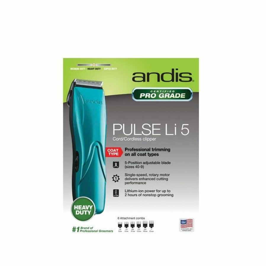 Dogs * | Andis Pulse Li 5-In-1 Cordless Clipper 73515 Clippers & Shears