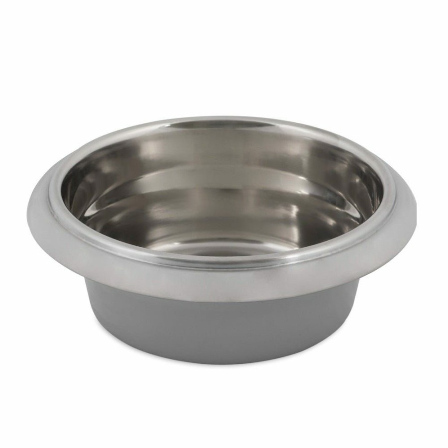 Cats * | Petmate Easy Grip Stainless Steel Pet Bowl, 4 Cup Capacity 34148 Cat Bowls & Feeders