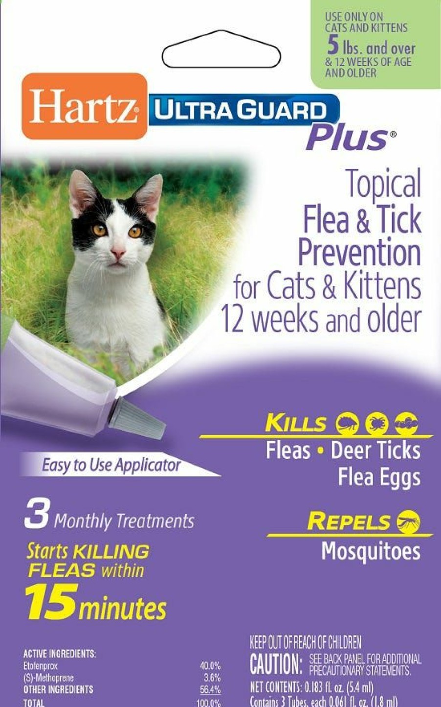 Cats * | Hartz Ultraguard Plus Flea & Tick Drops 5+ Lb Cat 3 Ct (3270010844.2) Cat Flea & Tick