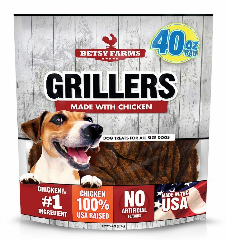 Dogs * | Betsy Farms Grillers Made With Chicken, 40 Oz. Dog Treats