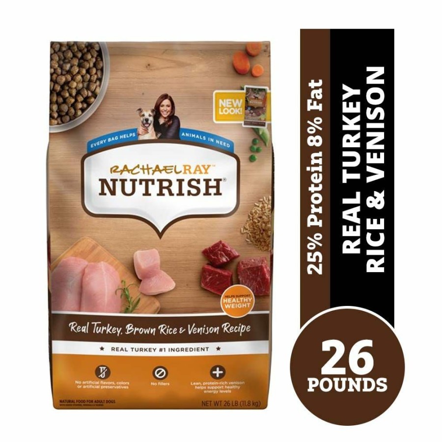 Dogs * | Rachael Ray Nutrish Real Turkey, Brown Rice & Venison Recipe Premium Dry Dog Food, 26 Lb. Bag