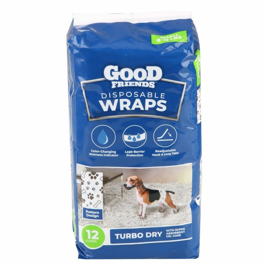 Dogs * | Good Friends Disposable Wraps For Puppies Small, 12 Count 89-224-0204 Dog Training & Behavior