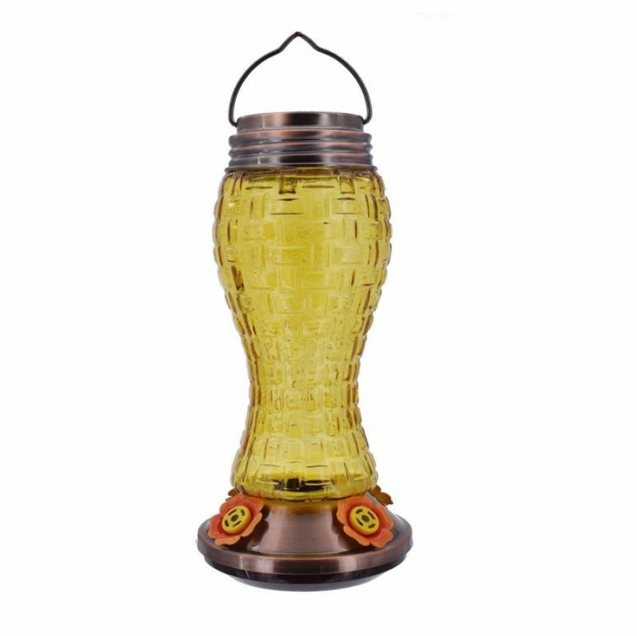 Backyard Birds & Wildlife * | Bird'S Cafe Yellow Wicker Glass Hummingbird Feeder Hb-0812E6