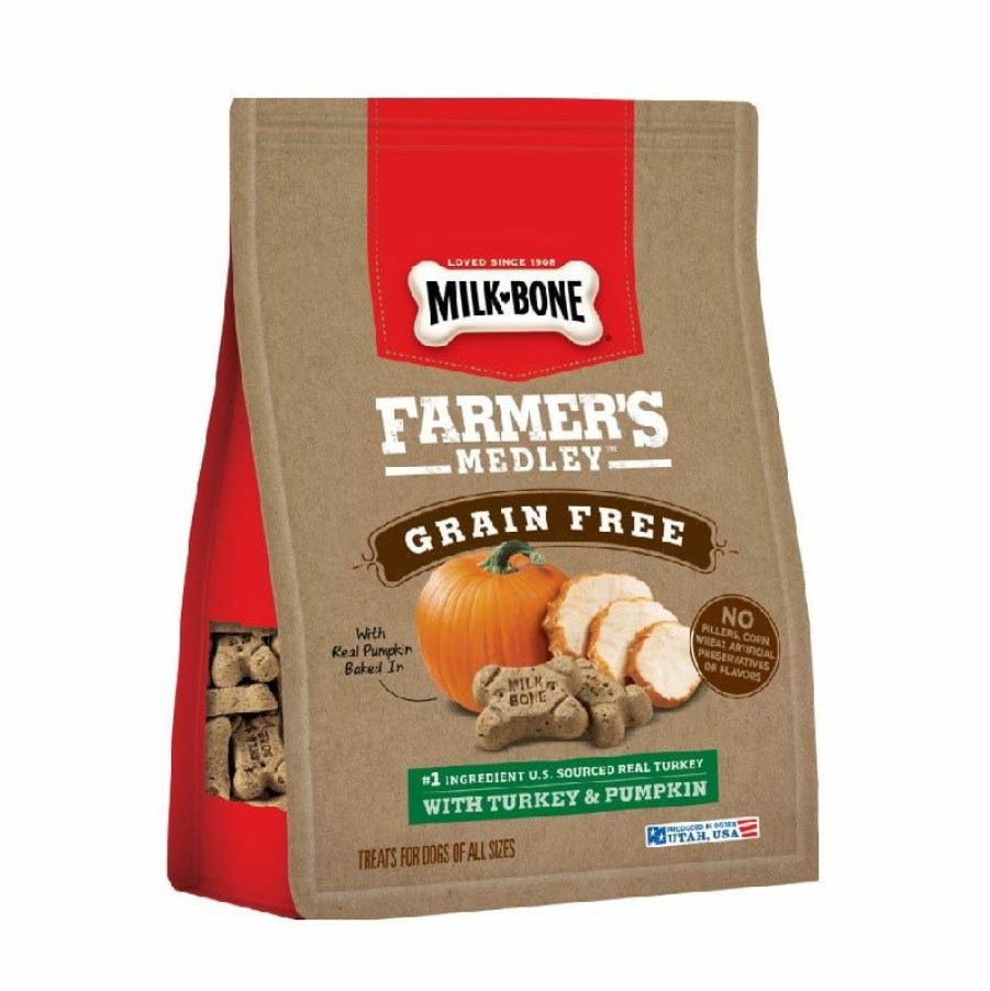 Dogs * | Milk-Bone Milk Bone Farmers Medley Grain-Free Turkey & Pumpkin Dog Treats, 12 Oz. Bag