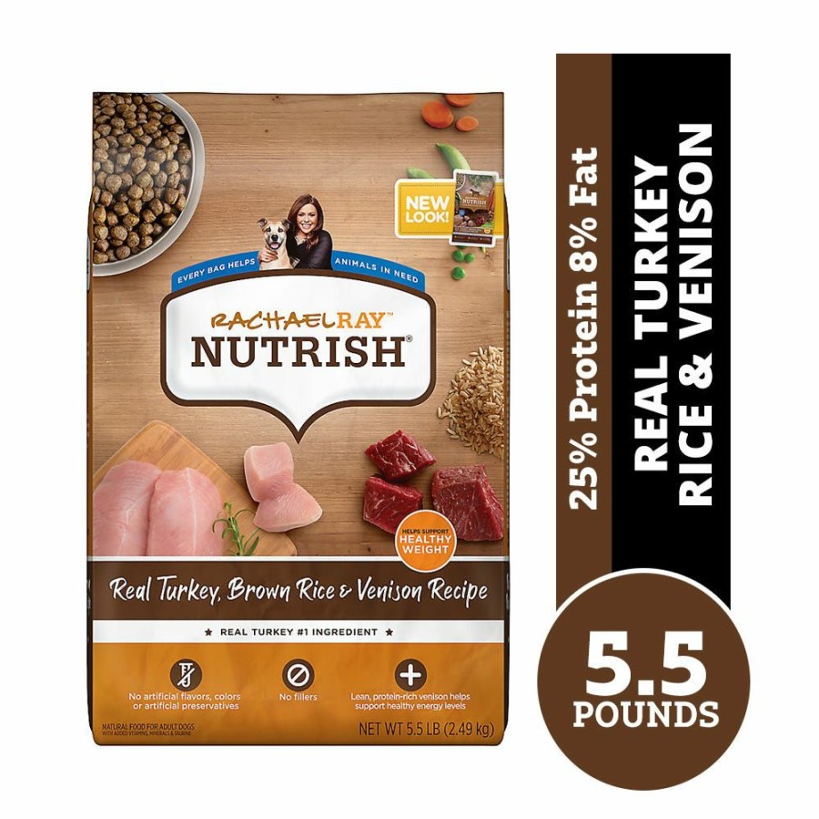 Dogs * | Rachael Ray Nutrish Real Turkey, Brown Rice & Venison Recipe Premium Dry Dog Food, 5.5 Lb. Bag