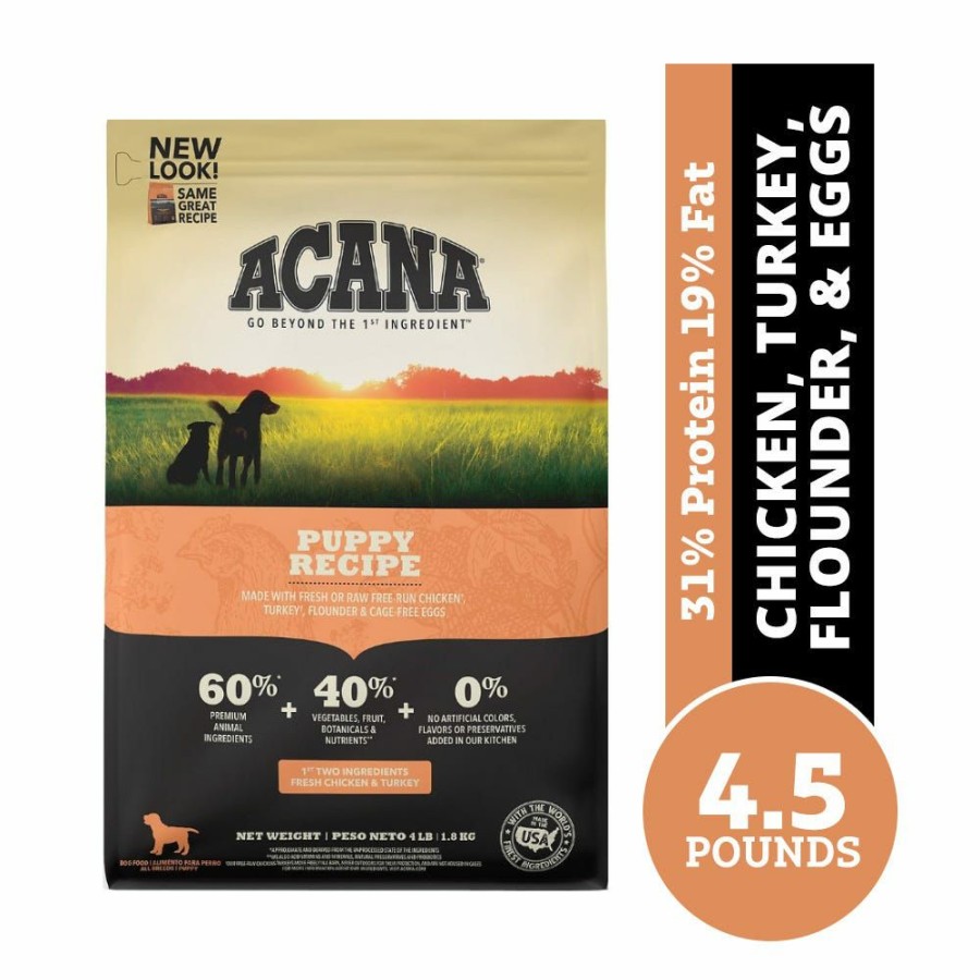 Dogs * | Acana Puppy Recipe Grain-Free Dry Puppy Food, 4.5 Lb. Bag Dog Food