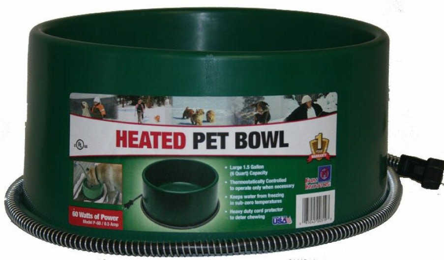 Cats * | Farm Innovators 1.5 Gallon Heated Round Pet Bowl, Green P-60 Cat Bowls & Feeders