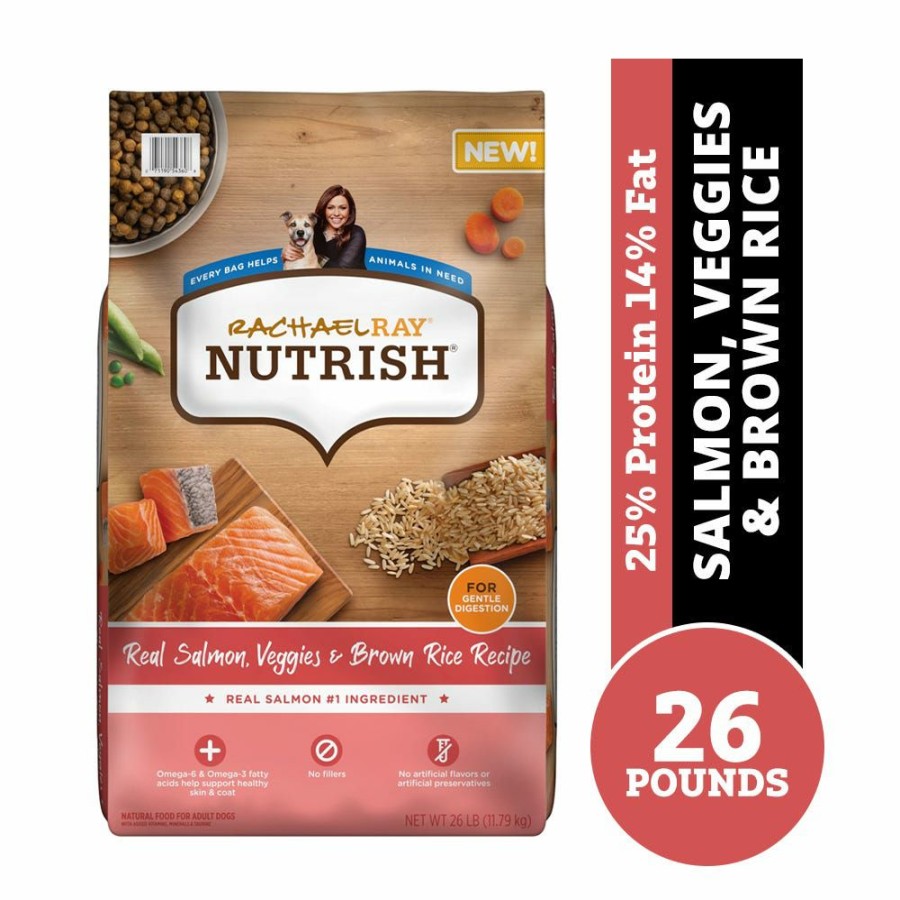 Dogs * | Rachael Ray Nutrish Real Salmon, Veggies & Brown Rice Recipe, Premium Dry Dog Food, 26 Lb. Bag