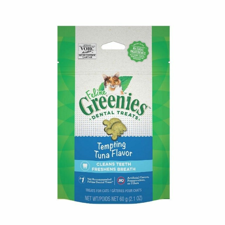 Cats * | Feline Greenies Tempting Tuna Flavor Cat Dental Treats, 2.1 Oz. Pouch Cat Treats